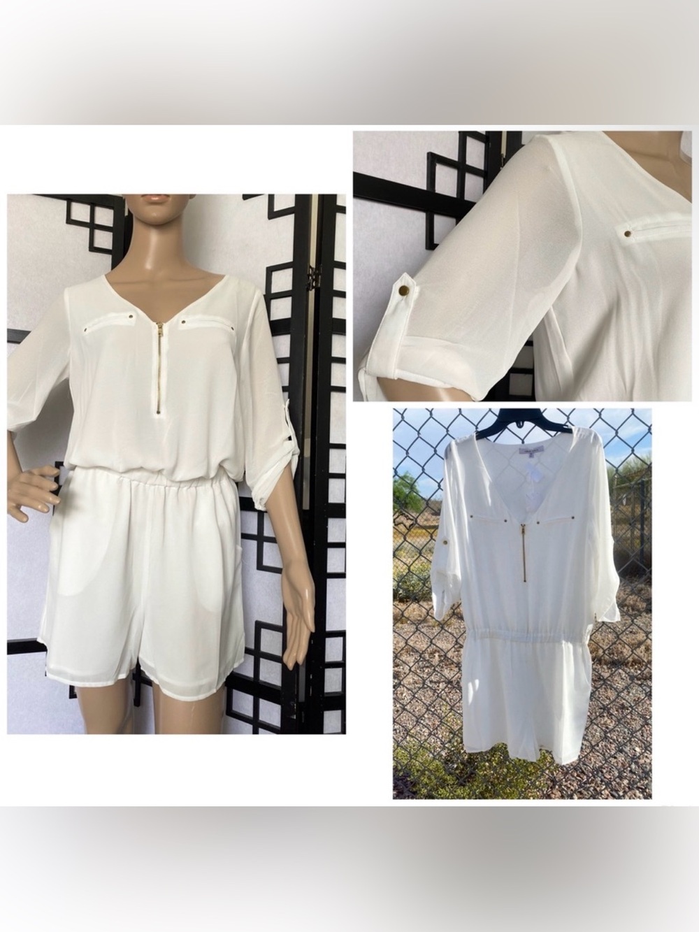 Naked Zebra Sheer White Romper‎